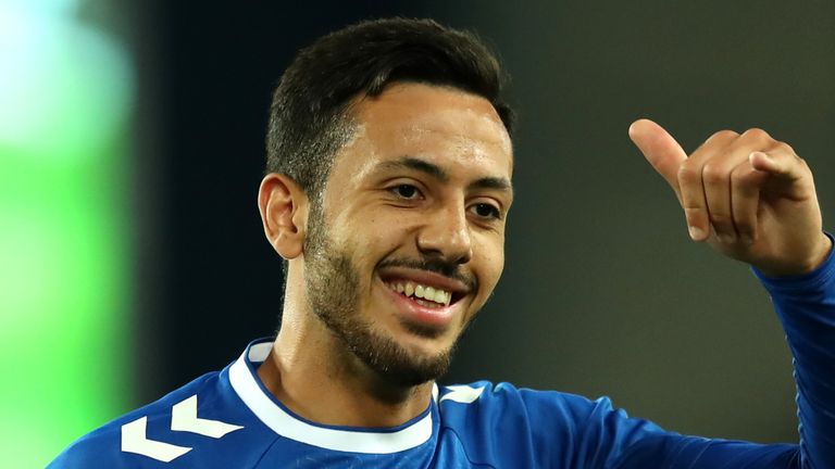 LIVERPOOL, ENGLAND - JULY 29: Dwight McNeil of Everton celebrates scoring his first goal during the Pre-Season Friendly match between Everton and Dynamo Kyiv at Goodison Park on July 29, 2022 in Liverpool, England. (Photo by Jan Kruger/Getty Images