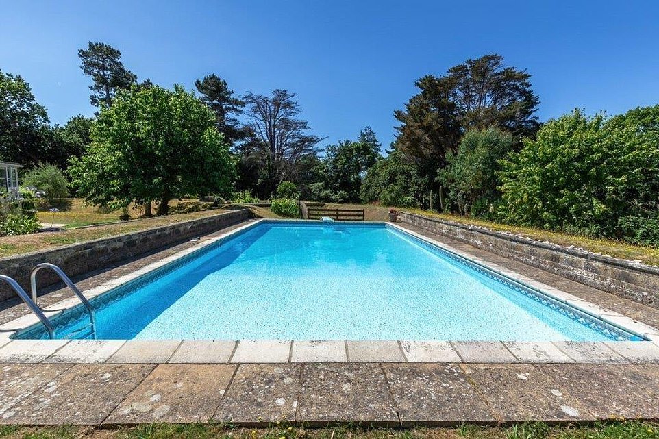 Its purpose was to protect the area by preventing ships lying off Sandown and bombarding the Royal Navy Fleet in Portsmouth Harbour. Pictured: A large swimming pool on the grounds