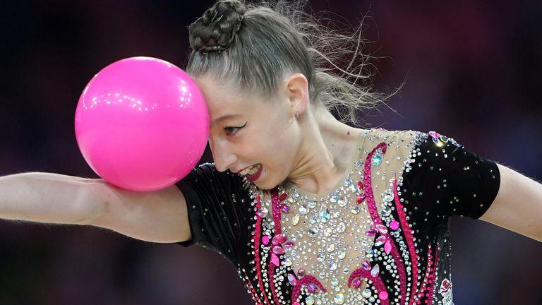 Marfa Ekimova won England's first ever golf in rhythmic gymnastics