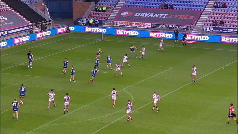 Sam Halsall finished for a superb try to get Wigan on the board