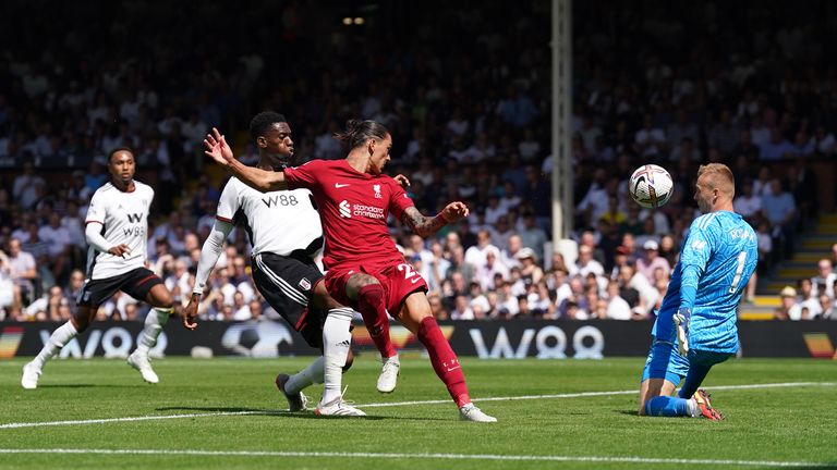 A flick tricks the Fulham defender to find the net