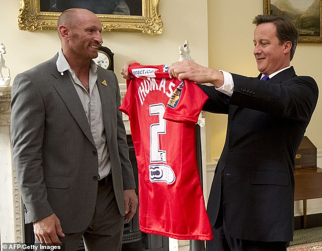 David Cameron meets with Gareth Thomas at Downing Street in 2011 following his retirement