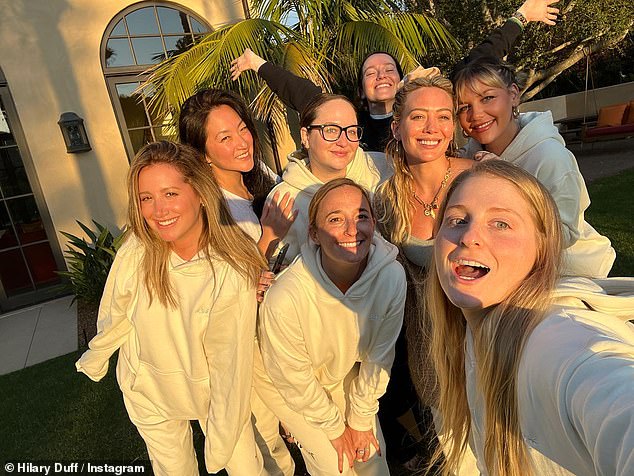 Moms' trip: Last weekend, Hilary enjoyed a moms getaway with Ashley Tisdale, Meghan Trainor and several other friends at the Rancho Valencia Resort & Spa in Rancho Santa Fe, California