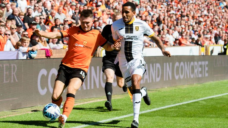 Dundee United&#39;s Glenn Middleton and Livingston&#39;s Christian Montano 