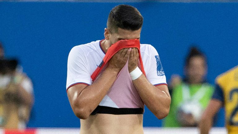 Rangers&#39; Antonio Colak looks dejected as his side go 1-0 down during the UEFA Champions League Third Qualifying Round match between Union Saint-Gilloise and Rangers