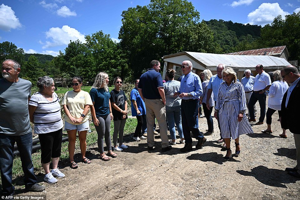 President Joe Biden and first lady Jill Biden meet with families