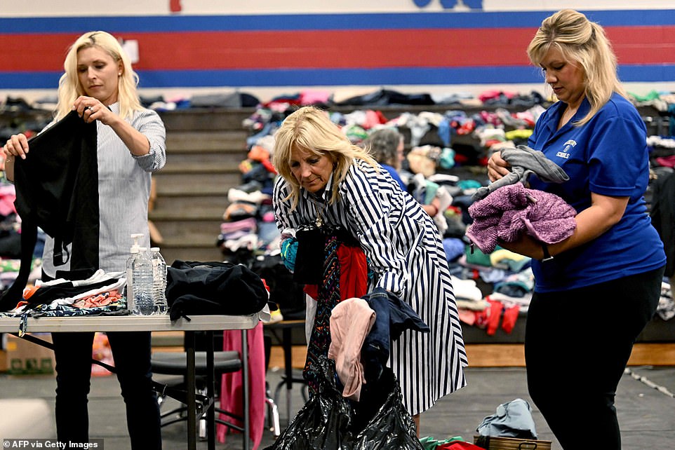 Jill Biden helps with volunteer efforts in Kentucky