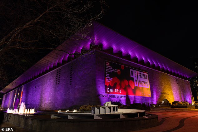 The National Gallery of Victoria (NGV) was lit up as a tribute to British-born Australian singer