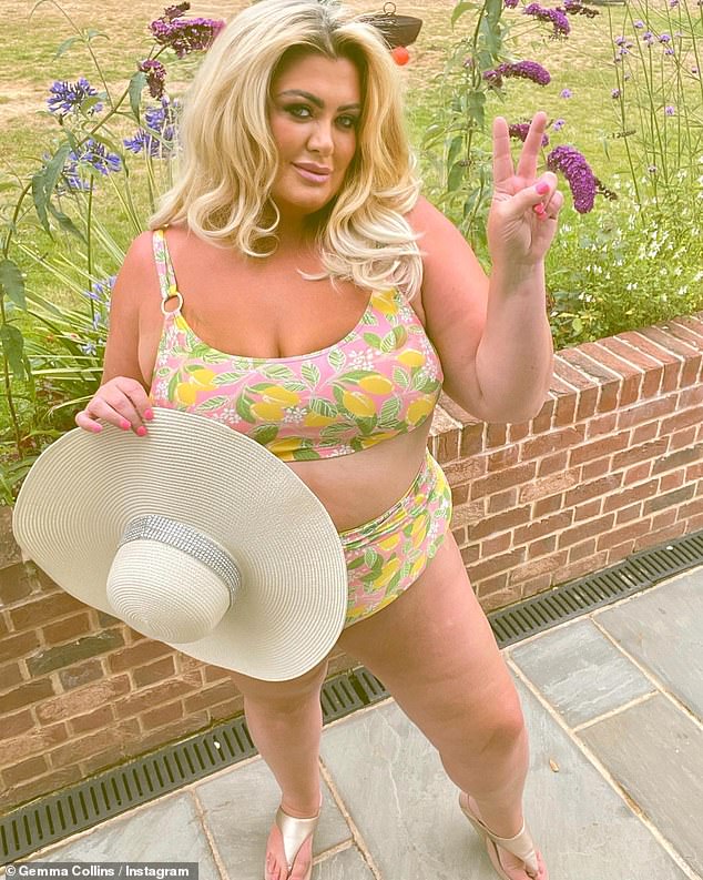 Looking good: Earlier this week Gemma was seen enjoying the warm August weather as she slipped into a bikini for a stunning snap