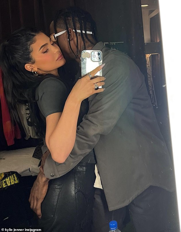 Loved-up: It comes after Kylie took to Instagram on Sunday to share intimate selfies taken with Travis