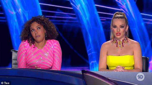 The judges final guesses after Lisa's performance included Schapelle Corby, Carrie Bickmore, Sally Pearson and Emily Seebohm Pictured: Mel B and Abbie Chatfield (R)