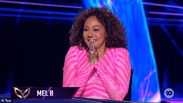 Lisa left the judges stunned when she was revealed as the identity behind the Caterpillar. She performed a moving rendition of Cloudy Day by Tones and I Pictured: Mel B