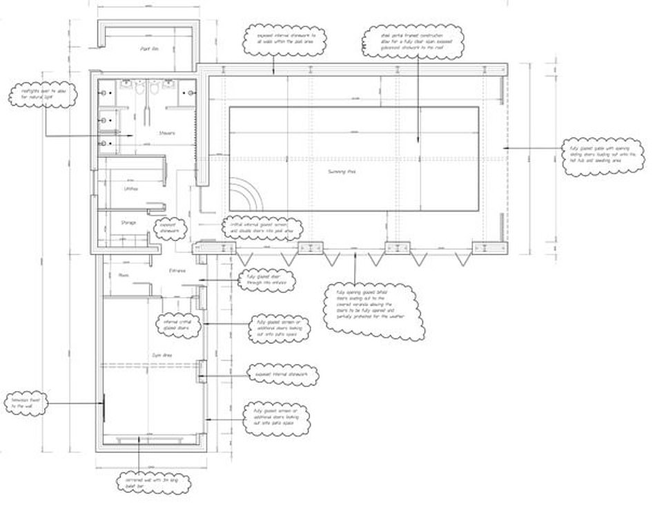 The L-shaped pool house, which is under construction after permission was given last year, is set to inlcude a hot tub, utility and changing area, and a plant room