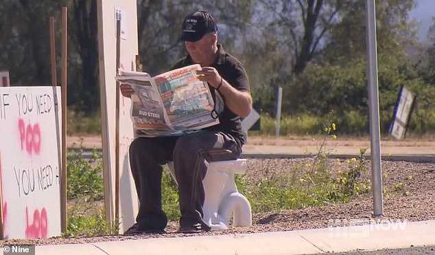 Wes Walker spent 14 months campaigning for toilets at the facility west of Brisbane by bringing along his own porcelain throne to make a point