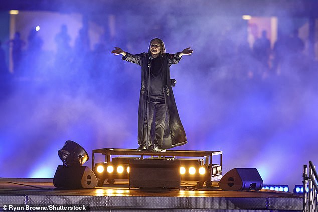 Comeback: A delighted Ozzy wowed his fans as he returned to the stage at Birmingham's Alexander Stadium on Monday with the star saying 'it doesn't get any better than that'