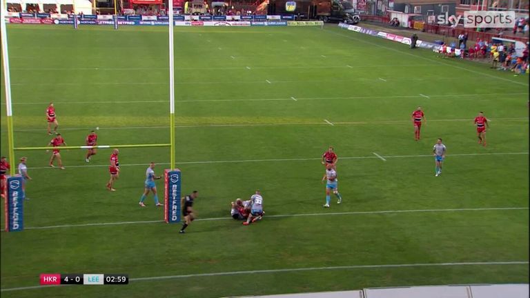 Hull KR took an early lead in their Super League encounter against Leeds Rhinos thanks to Matt Parcell's try