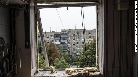 Many buildings in Nikopol have been damaged due to the Russian attacks, according to Ukrainian officials.