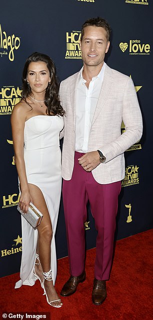 Happy couple: Justin Hartley and his wife, Sofia Pernas, walked the red carpet together