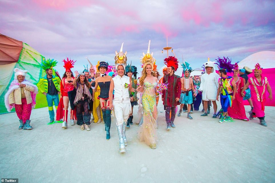 In 2016, the eccentric hard-partying crypto billionaire married his wife, Crystal Rose, in a 'unicorn wedding' at Burning Man where the bridesmaids and groomsmen wore the colors of the rainbow. The best man was 'a woman dressed in black, cracking a whip,' he said