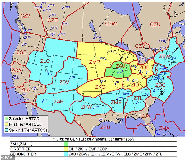 The New York region - ZNY - is seen on the air traffic control map