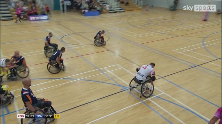 Highlights of England's 62-48 wheelchair rugby league victory over France in June