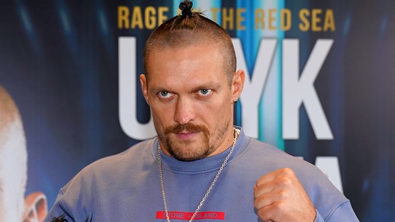 Oleksandr Usyk at the Shangri-La Hotel in Jeddah, Saudi Arabia on Monday