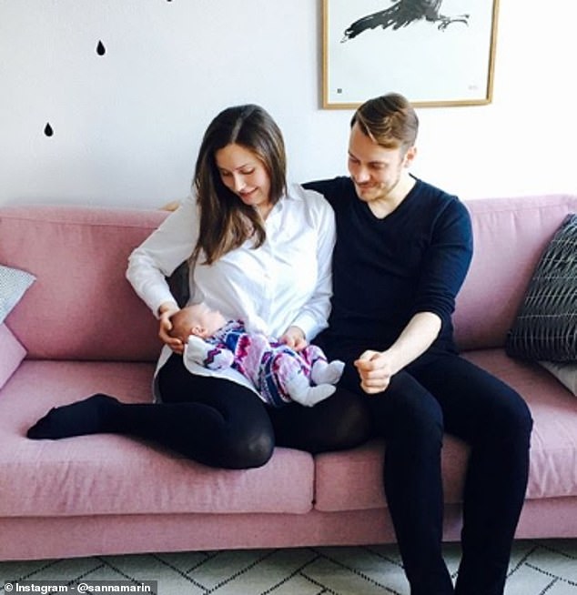 The proud mother and dad Markus shared a photo of their daughter Emma Amalia Marin at four weeks old on her Instagram page