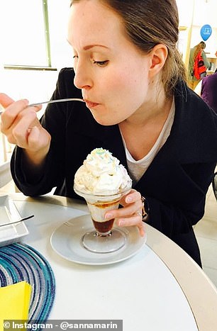 Ms Marin appears to have a sweet tooth, having shared fun photos of her tucking into ice cream and candy floss