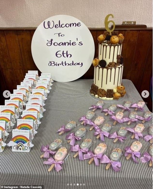 Do me a favour! The EastEnders actress uploaded a gallery of images from her daughter's big day, including an image that showed the rainbow-covered party bags