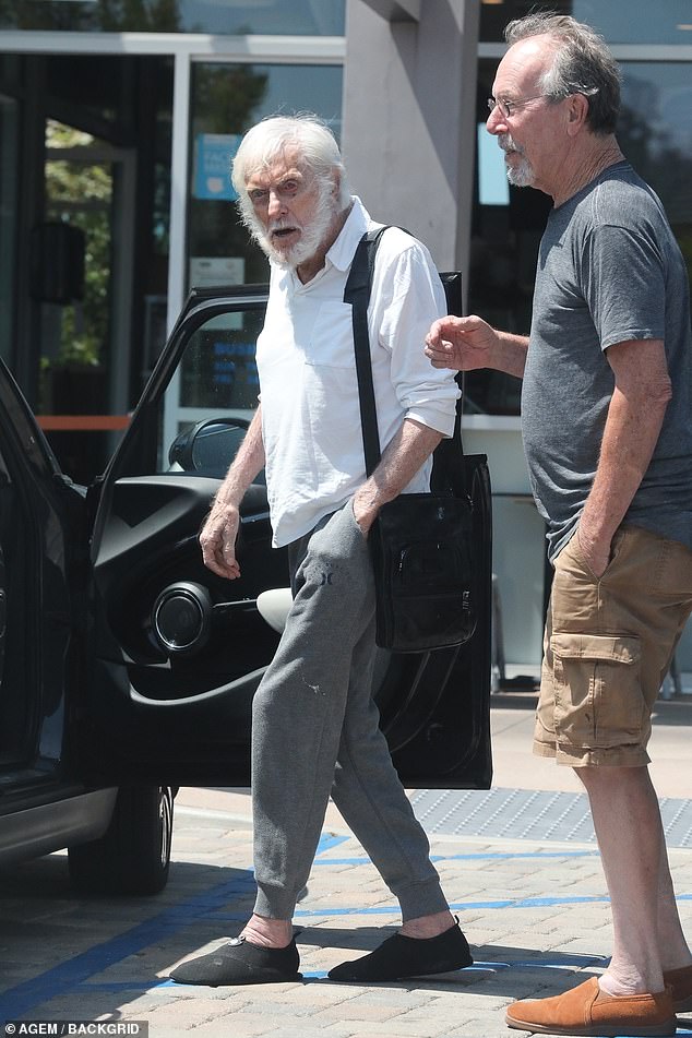 Details: Van Dyke - who's only an Oscar away from elite EGOT status - accessorized the outfit with a black bag slung over his shoulder