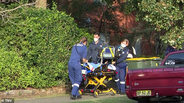 The boy was rushed to hospital after plummeting several metres to the ground from a balcony