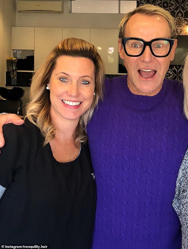 According to her website, Mel (left) has worked as a hairdresser for 20 years and has a long standing clientele, including The Block's Mitch Edwards (right)