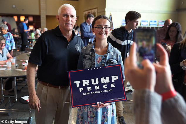 Pence went to the Bremer County Republicans' Grill and Chill event on Saturday, August 20 in Waverly, Iowa where he said of the GOP: 'We are just 80 days away from the start of a Great American Comeback! We are going to win back the House, win back the Senate, and win back statehouses across the country!'