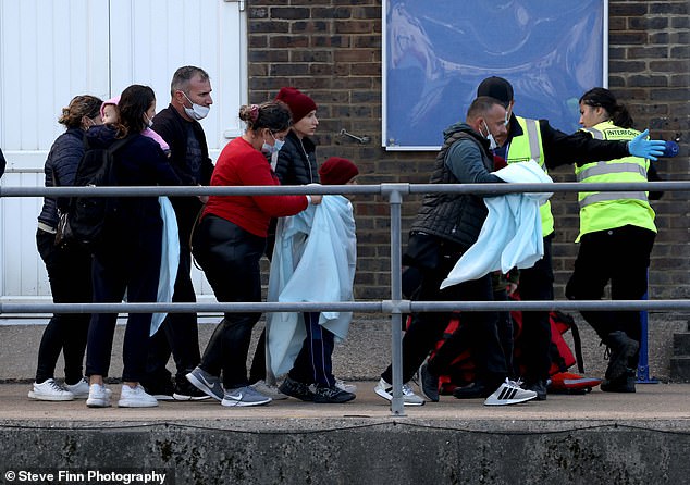 About 40 migrants were escorted to Dover this morning, following a recording breaking day yesterday