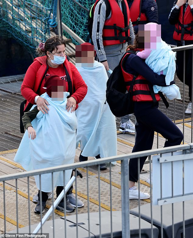 This morning a number of families with children arrived in to Dover after crossing the Channel