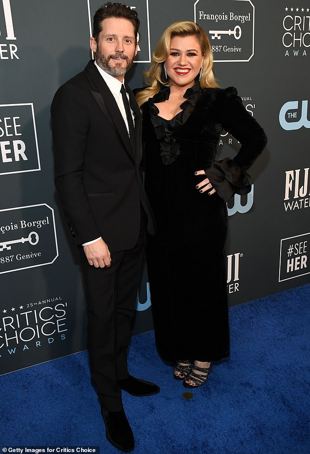 The way they were: Kelly and Brandon are pictured attending the Critics Choice Awards in January 2020, five months before she filed for divorce