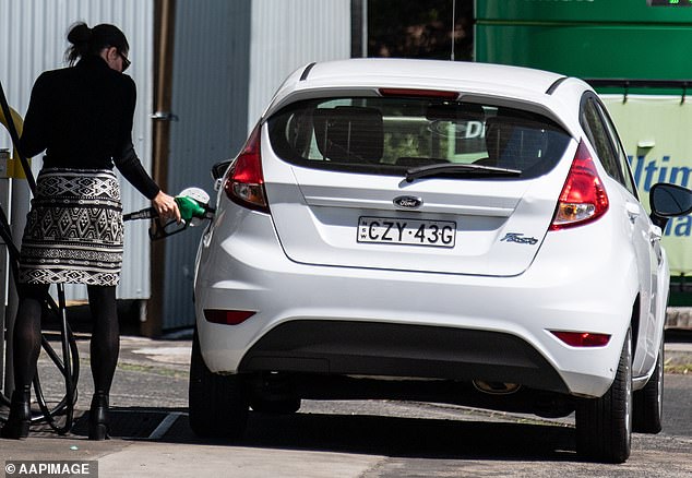 Mr Albanese said his government was keeping a close eye on fuel prices. Pictured: Some-one filling up in Sydney