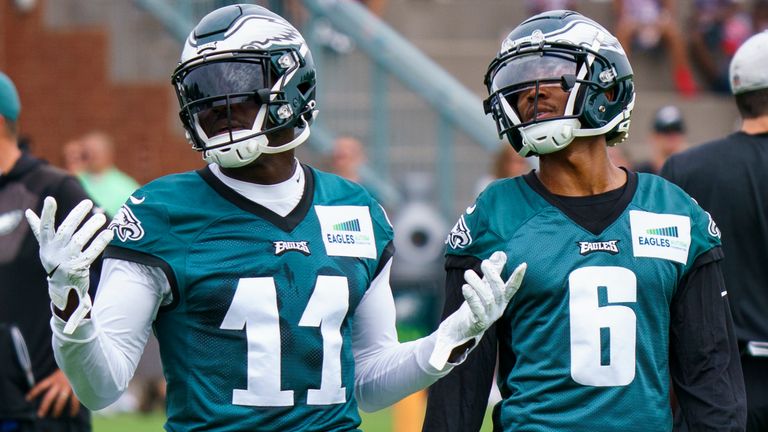 Watch some of the best plays from Philadelphia Eagles wide receiver duo AJ Brown and DeVonta Smith