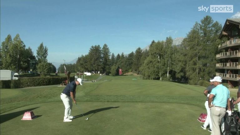 Canadian golfer Aaron Cockerill hit an amazing hole in one in day one of the Omega European Masters.