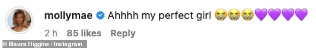 Jadore: Writing: 'Je t'aime Paris' which translates to: 'I love you Paris' while Molly- Mae commented : 'Ahhhh my perfect girl'.