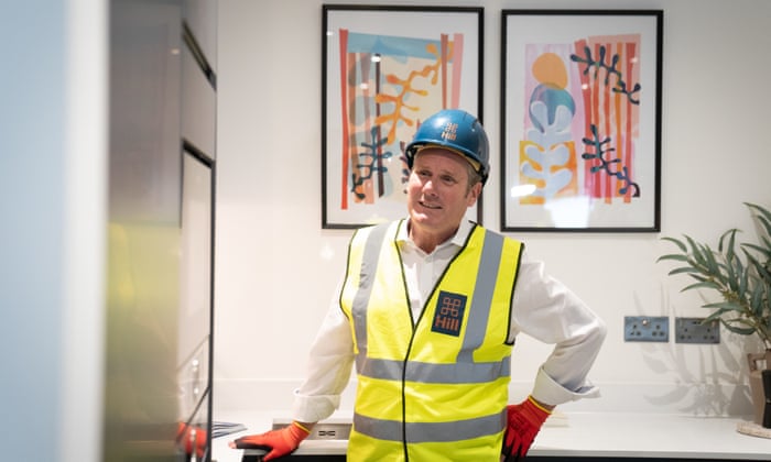 Labour leader Sir Keir Starmer during a visit to the Juniper House housing development in Walthamstow, east London, to see how families will save money on their energy bills through the installation of heat saving measures this week.