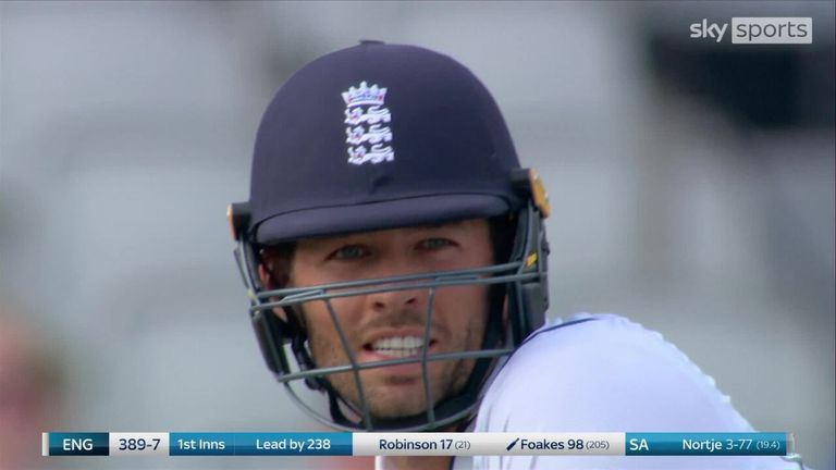 Ben Foakes clinched his second Test hundred and first on home soil from 206 deliveries with a boundary off Anrich Nortje