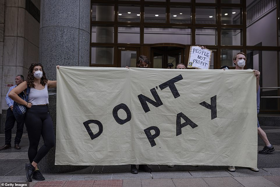 More than 100 protestors gathered outside Ofgem's HQ claiming that vulnerable people would die in the coming months as a result of the cost-of-living crisis. The protest had been promoted by Don't Pay UK - a grassroots movement that describes its aim as 'building a mass non-payment strike of energy bills starting on October 1'