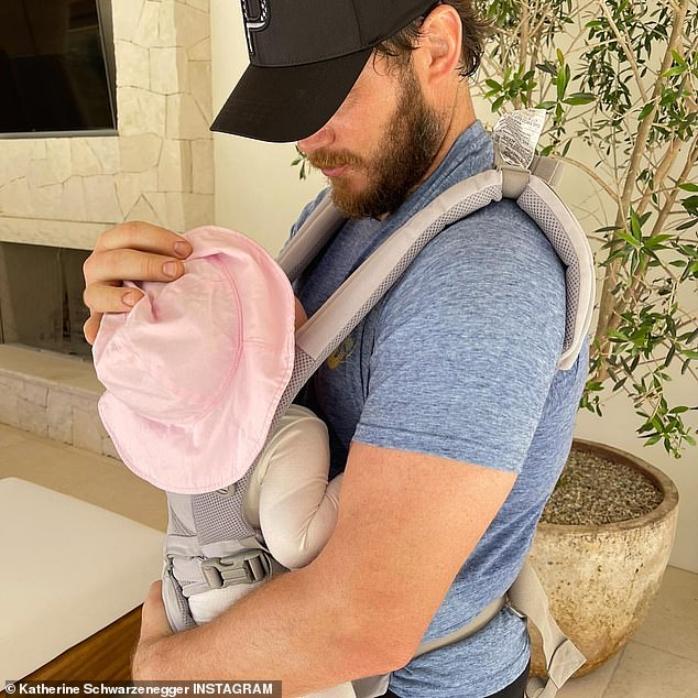 Doting dad: The Jurassic World star showed off his daddy skills in a few recent posts since the arrival of Eloise in May