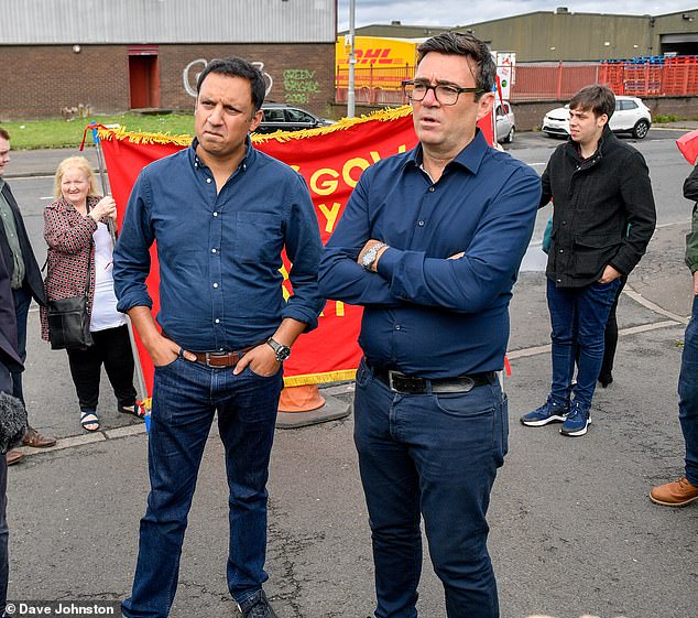 Andy Burnham (front right) – Labour mayor of Greater Manchester and a potential successor to Sir Keir – has called for the party to endorse the controversial voting switch