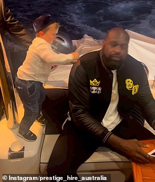 In hilarious footage shared to Prestige Hire 's Instagram account on Saturday, Hasbulla is seen sneaking up to the former Lakers player before tapping him on the shoulder and pretending to knock him out with a mighty punch