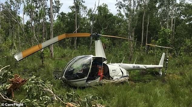 Pictured, the scene of a crash which killed Mr Wilson while he was collecting crocodile eggs