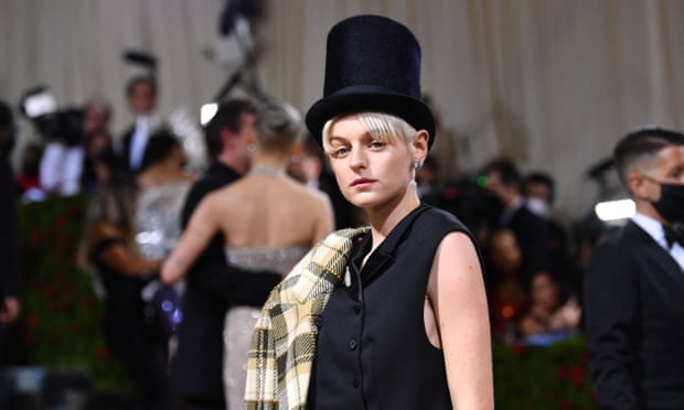 Emma Corrin at the Met Gala 2022, styled by Harry Lambert