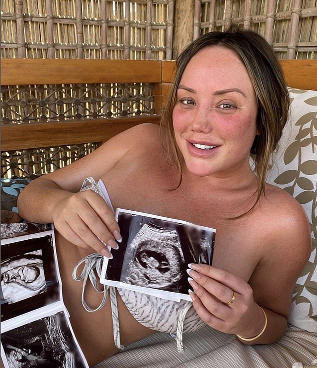 Congrats! She's expecting her first child in the next month with beau Jake