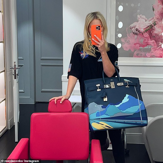 The PR queen excitedly showed off her $52,000 Hermès HAC Birkin 50 'Endless Road' Limited edition handbag prior to her new purchase